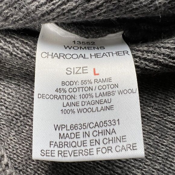 Woolrich Full Zip charcoal Gray Heathered Embroidered Snowflake Vest Womens L - Picture 12 of 16